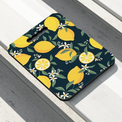 Lemon Yellow Leaf Pattern Seat Cushion