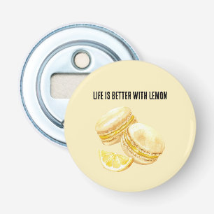 Lemon Yellow Macarons Bottle Opener