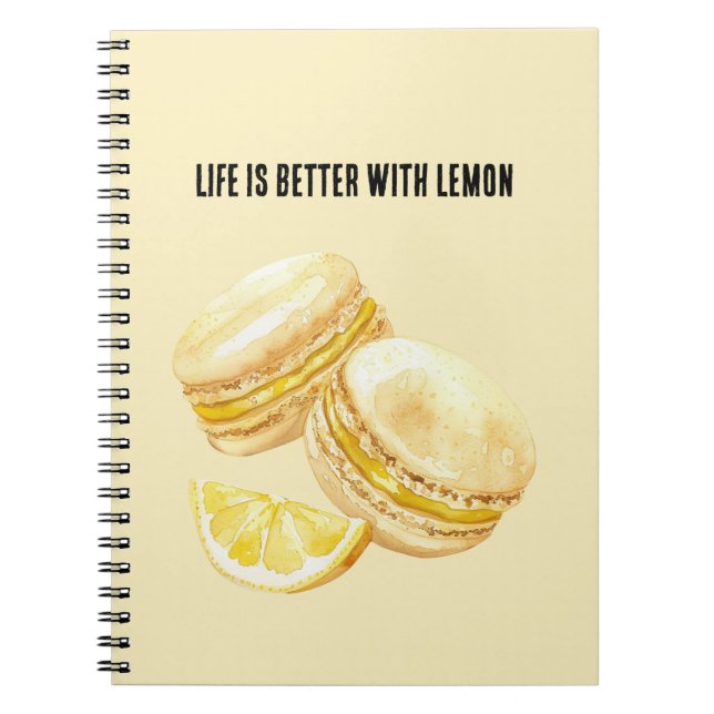 Lemon Yellow Macarons Notebook (Front)