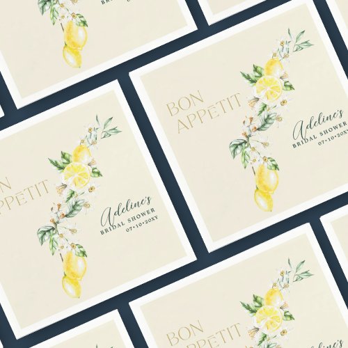 Lemon Yellow Main Squeeze Bridal Shower Napkins