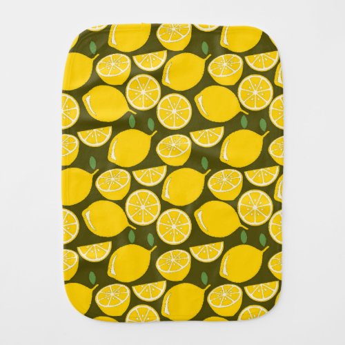 Lemon Yellow Modern Fun Cute Baby Burp Cloth