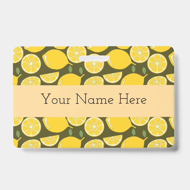 Lemon Yellow Modern Fun Cute Badge (Front)