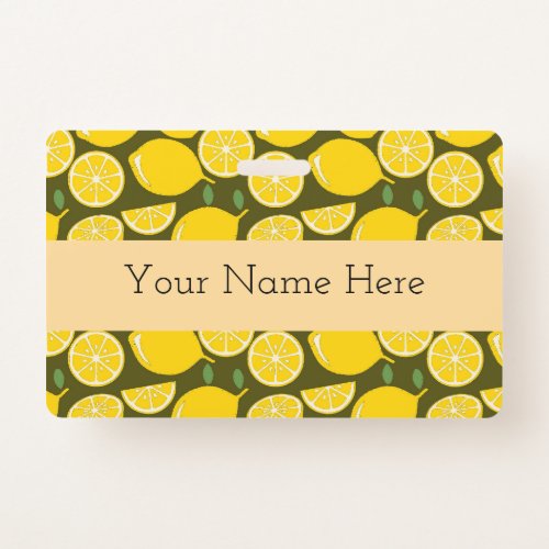 Lemon Yellow Modern Fun Cute Badge