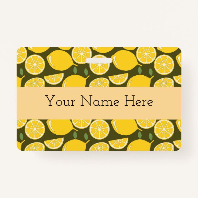 Lemon Yellow Modern Fun Cute Badge (Front)