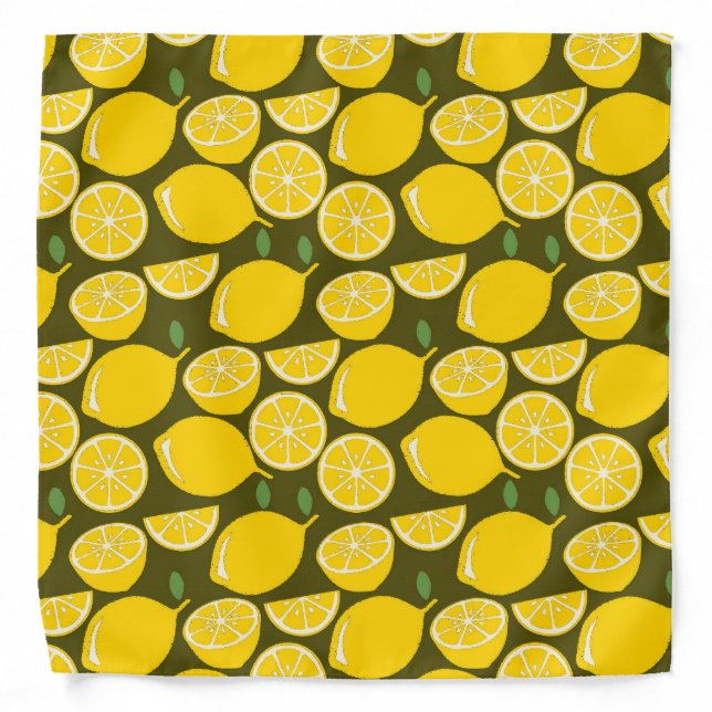 Lemon Yellow Modern Fun Cute Bandana (Front)