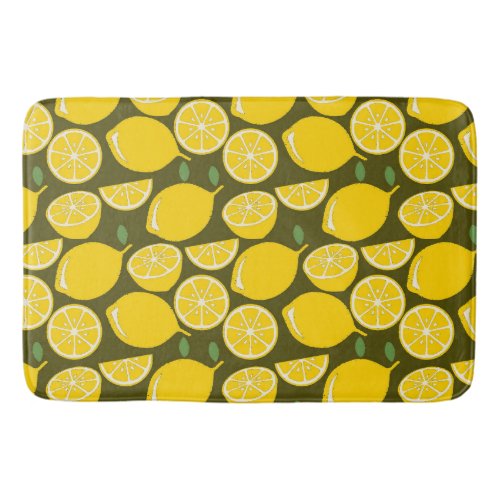 Lemon Yellow Modern Fun Cute Bath Mat