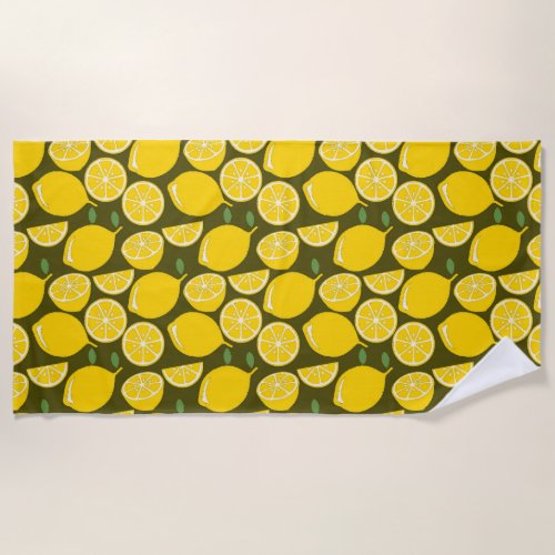Lemon Yellow Modern Fun Cute Beach Towel
