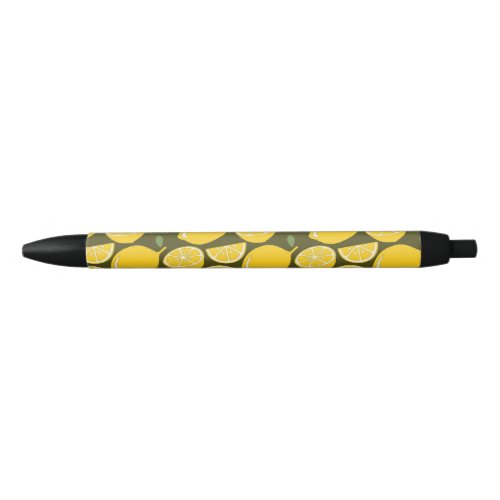 Lemon Yellow Modern Fun Cute Black Ink Pen