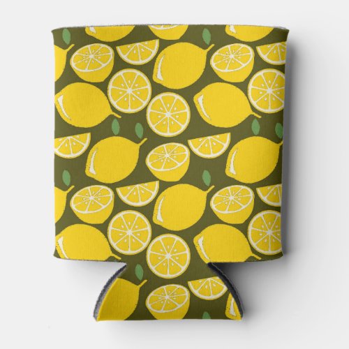 Lemon Yellow Modern Fun Cute Can Cooler