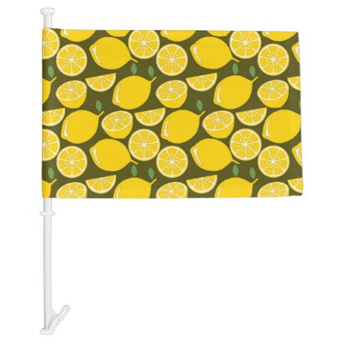 Lemon Yellow Modern Fun Cute Car Flag
