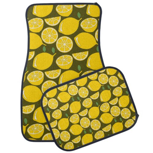 Lemon Yellow Modern Fun Cute Car Floor Mat