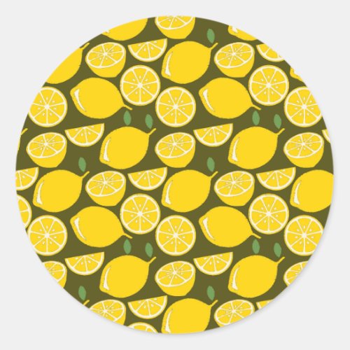 Lemon Yellow Modern Fun Cute Classic Round Sticker