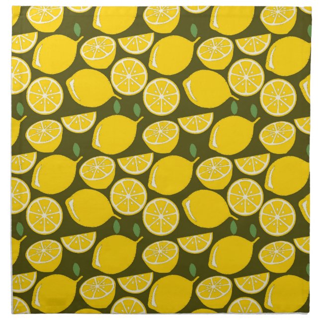 Lemon Yellow Modern Fun Cute Cloth Napkin (Front)