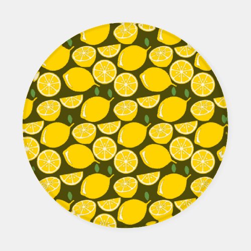 Lemon Yellow Modern Fun Cute Coaster Set