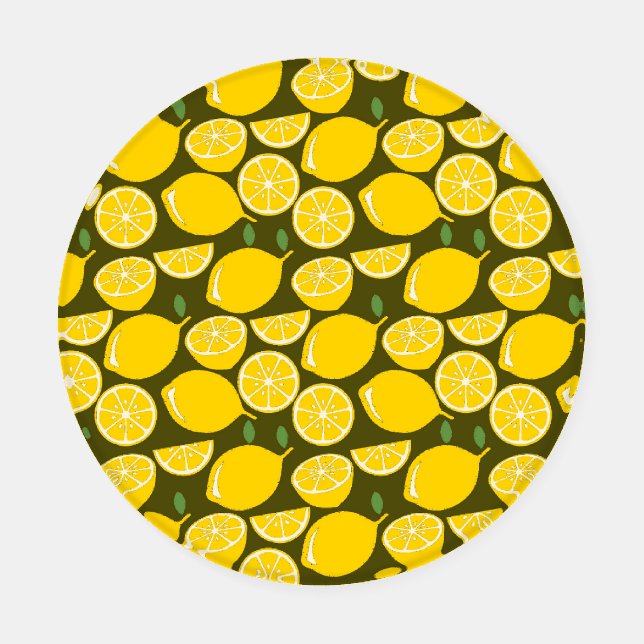 Lemon Yellow Modern Fun Cute Coaster Set (Single)