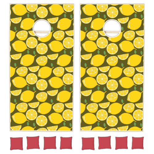 Lemon Yellow Modern Fun Cute Cornhole Set