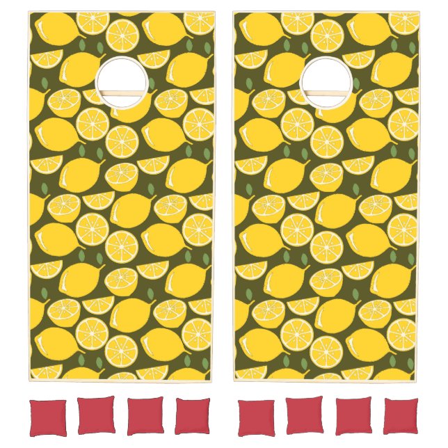 Lemon Yellow Modern Fun Cute Cornhole Set (Set)