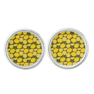 Lemon Yellow Modern Fun Cute Cufflinks
