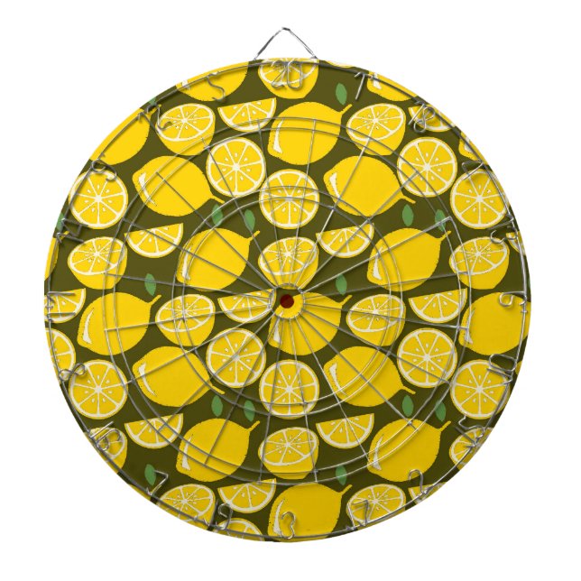 Lemon Yellow Modern Fun Cute Dart Board (Front)