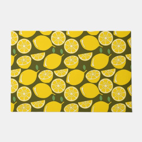 Lemon Yellow Modern Fun Cute Doormat