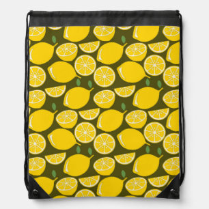 Lemon Yellow Modern Fun Cute Drawstring Bag