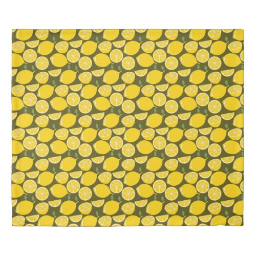 Lemon Yellow Modern Fun Cute Duvet Cover