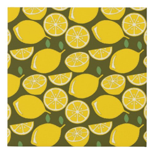 Lemon Yellow Modern Fun Cute Faux Canvas Print
