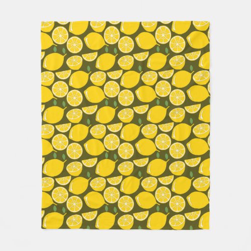 Lemon Yellow Modern Fun Cute Fleece Blanket