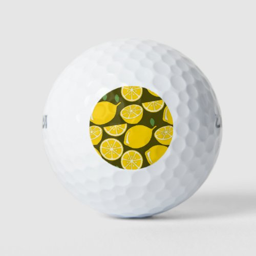 Lemon Yellow Modern Fun Cute Golf Balls