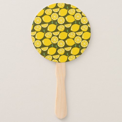 Lemon Yellow Modern Fun Cute Hand Fan