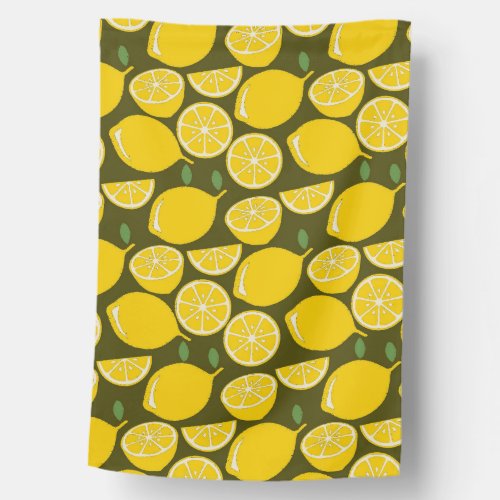 Lemon Yellow Modern Fun Cute House Flag