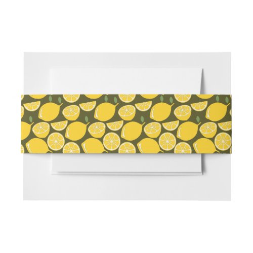 Lemon Yellow Modern Fun Cute Invitation Belly Band