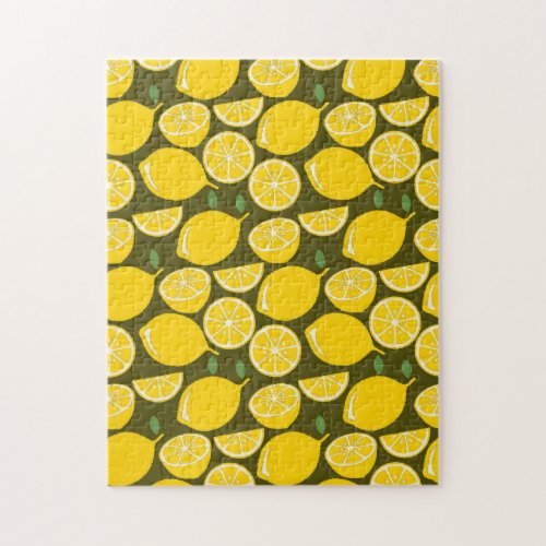 Lemon Yellow Modern Fun Cute Jigsaw Puzzle