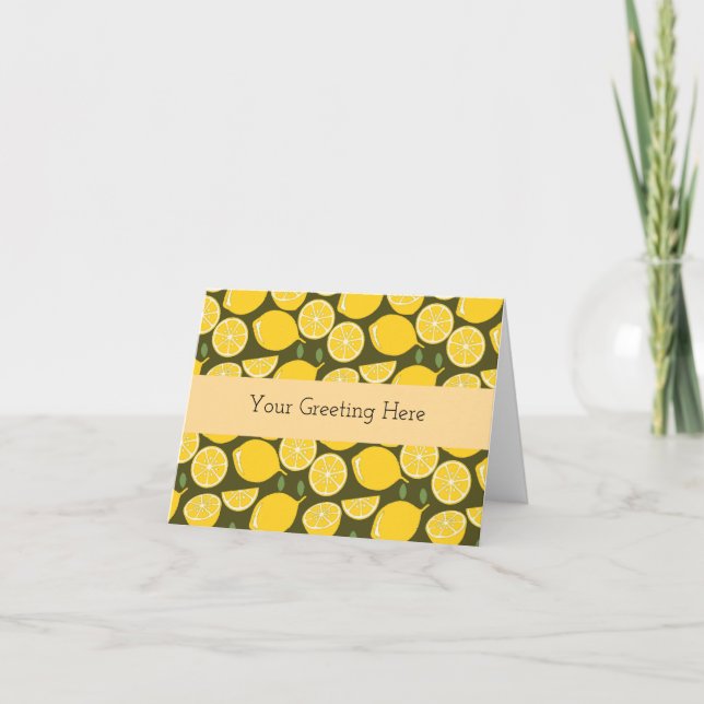 Lemon Yellow Modern Fun Cute Letterpress Thank You Card (Front)