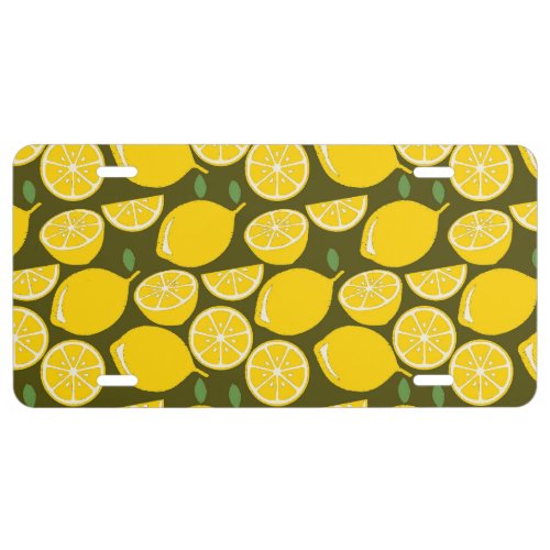 Lemon Yellow Modern Fun Cute License Plate