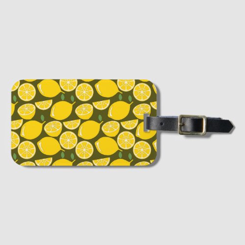 Lemon Yellow Modern Fun Cute Luggage Tag