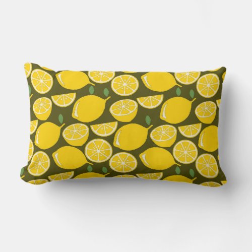 Lemon Yellow Modern Fun Cute Lumbar Pillow