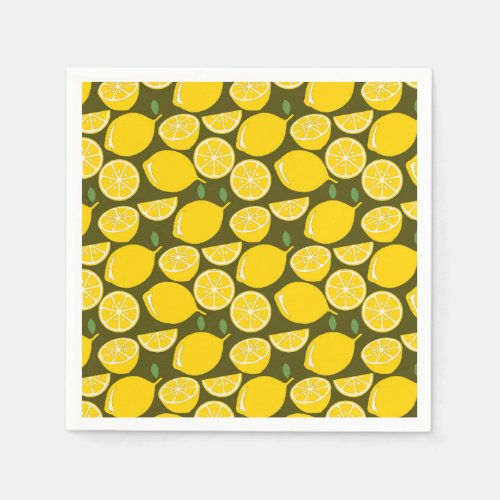 Lemon Yellow Modern Fun Cute Napkins