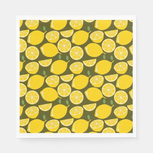 Lemon Yellow Modern Fun Cute Napkins