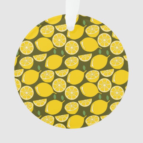 Lemon Yellow Modern Fun Cute Ornament