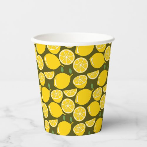 Lemon Yellow Modern Fun Cute Paper Cups