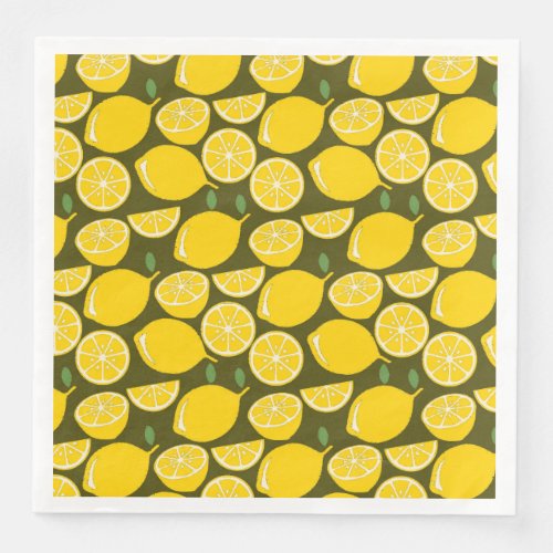 Lemon Yellow Modern Fun Cute Paper Dinner Napkins