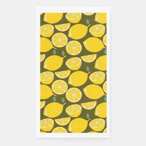 Lemon Yellow Modern Fun Cute Paper Guest Towels