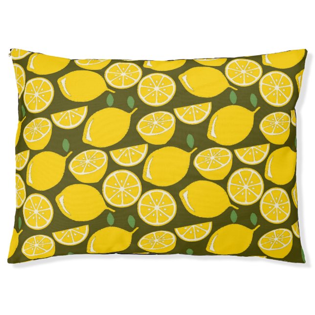 Lemon Yellow Modern Fun Cute Pet Bed (Front)
