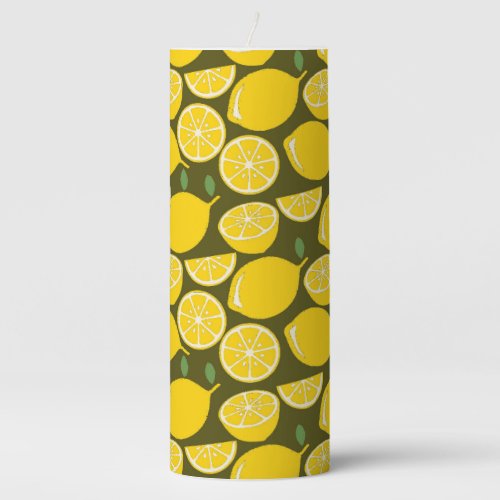 Lemon Yellow Modern Fun Cute Pillar Candle
