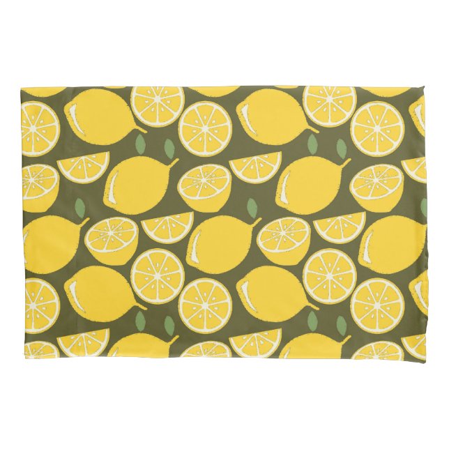 Lemon Yellow Modern Fun Cute Pillow Case (Front)