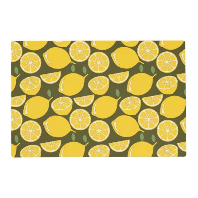 Lemon Yellow Modern Fun Cute Placemat (Front)