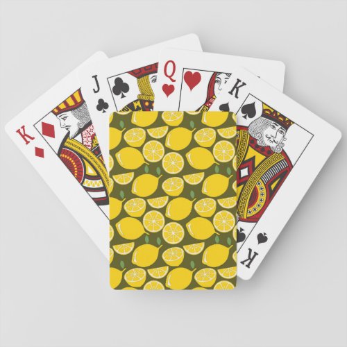 Lemon Yellow Modern Fun Cute Poker Cards