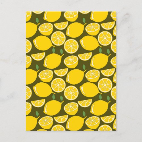 Lemon Yellow Modern Fun Cute Postcard