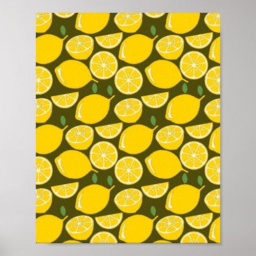 Lemon Yellow Modern Fun Cute Poster